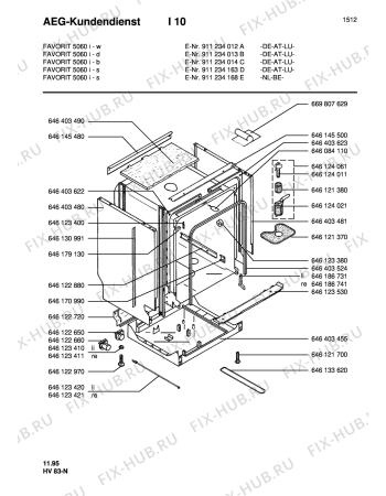 Взрыв-схема посудомоечной машины Aeg FAV5060I-B - Схема узла Housing 001